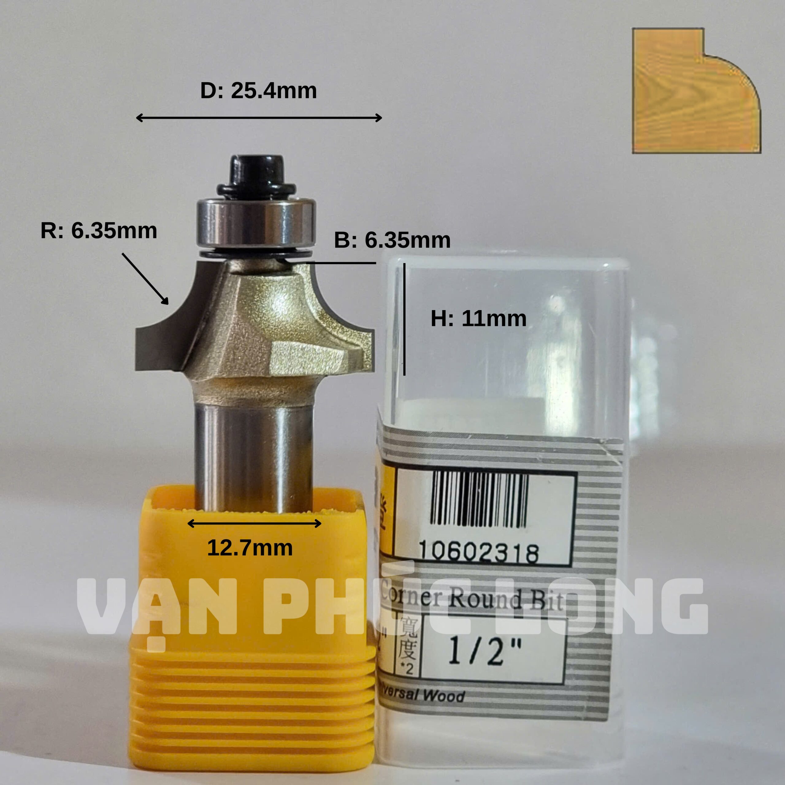 Mũi phay bo góc cốt 1/2" và 1/4" ARDEN 0602 - Ảnh 6