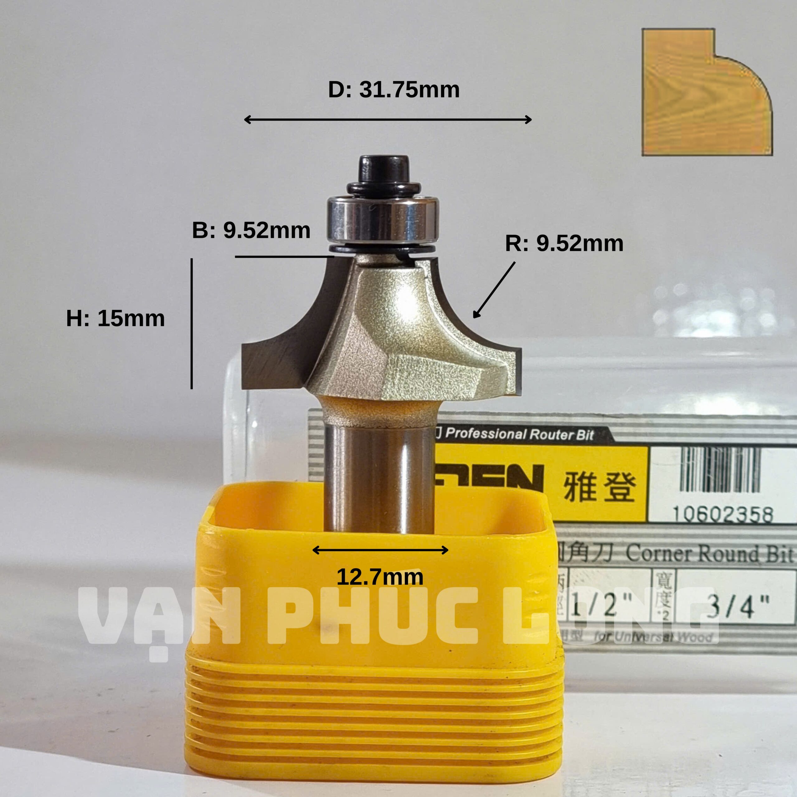 Mũi phay bo góc cốt 1/2" và 1/4" ARDEN 0602 - Ảnh 8
