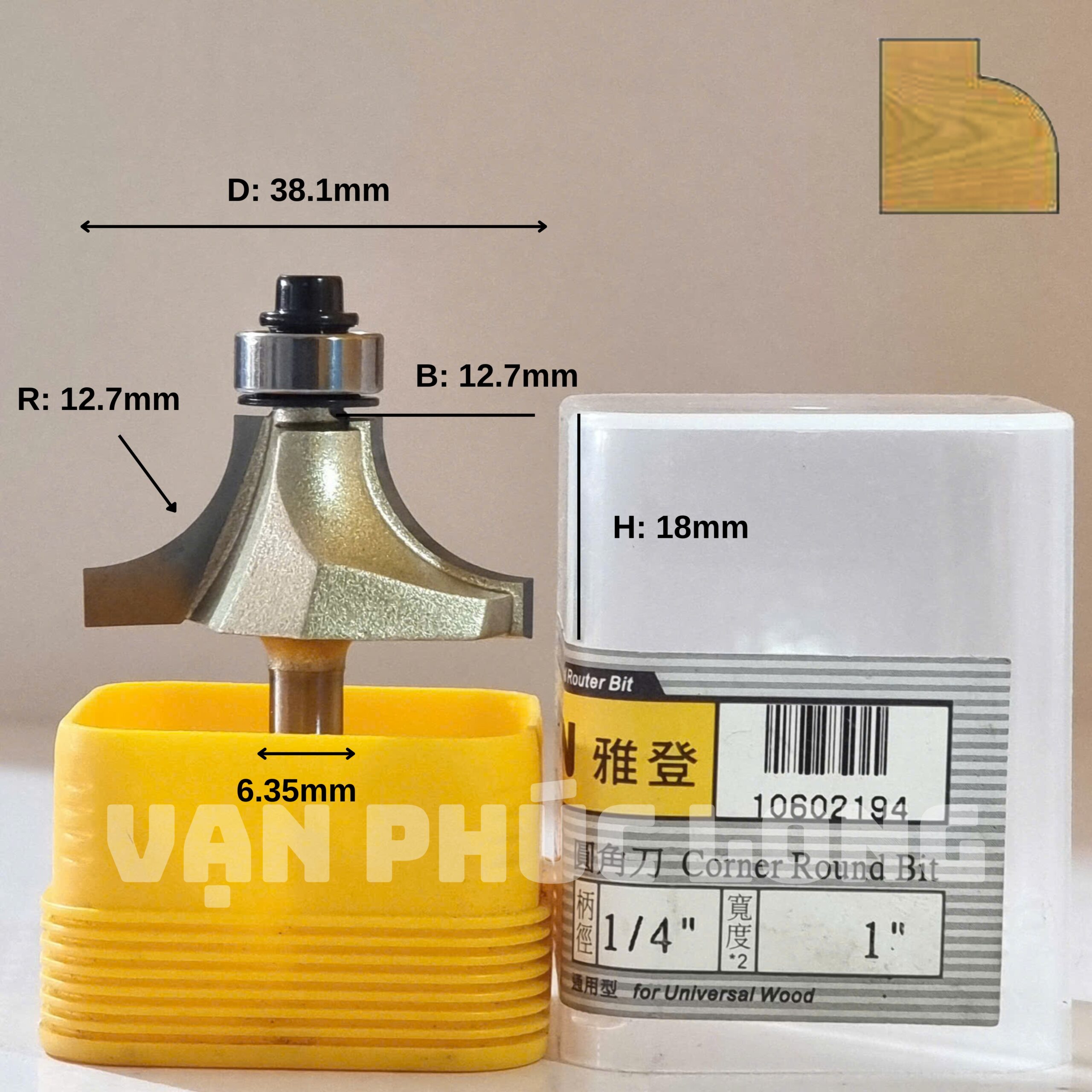 Mũi phay bo góc cốt 1/2" và 1/4" ARDEN 0602 - Ảnh 17
