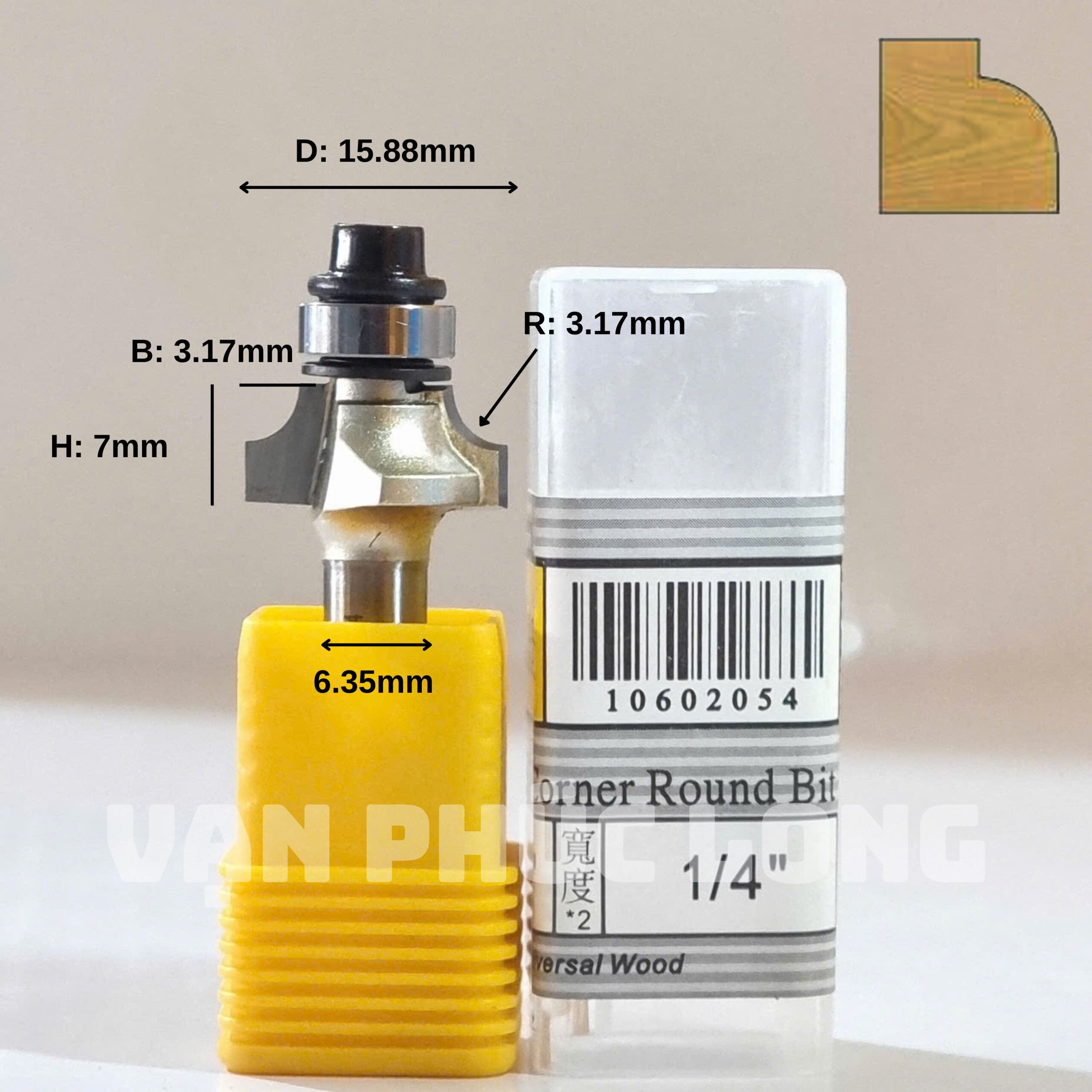 Mũi phay bo góc cốt 1/2" và 1/4" ARDEN 0602 - Ảnh 13