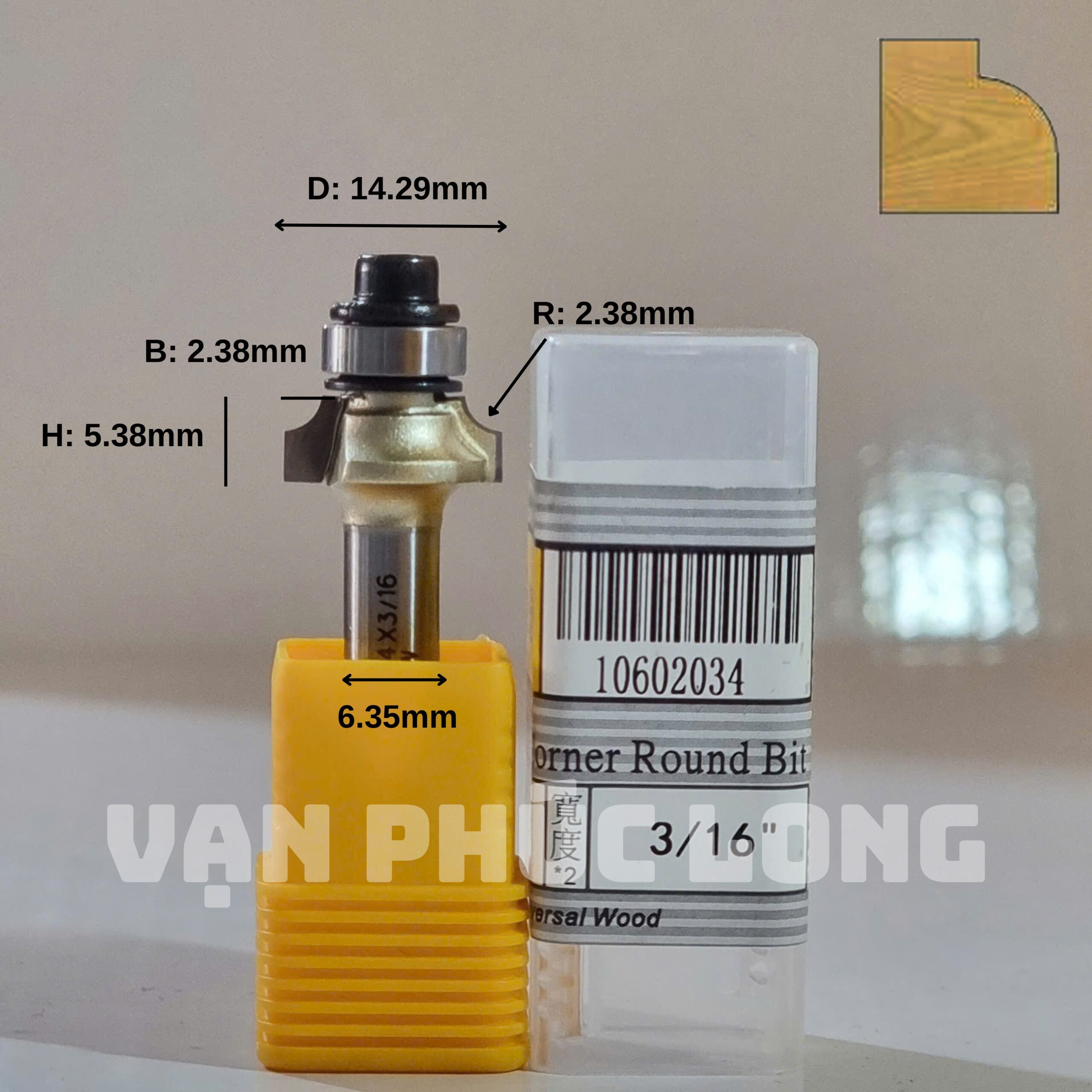Mũi phay bo góc cốt 1/2" và 1/4" ARDEN 0602 - Ảnh 2
