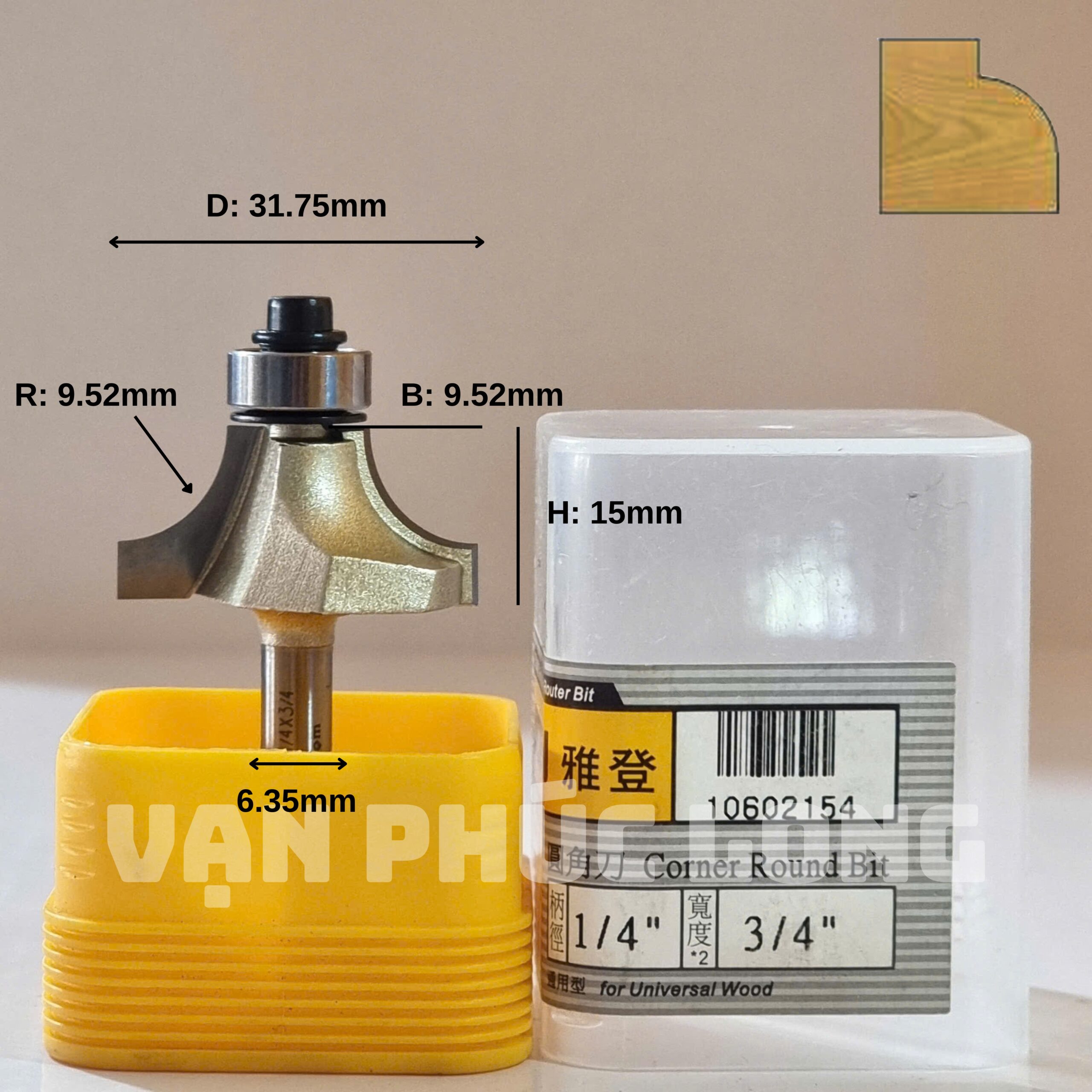 Mũi phay bo góc cốt 1/2" và 1/4" ARDEN 0602 - Ảnh 16