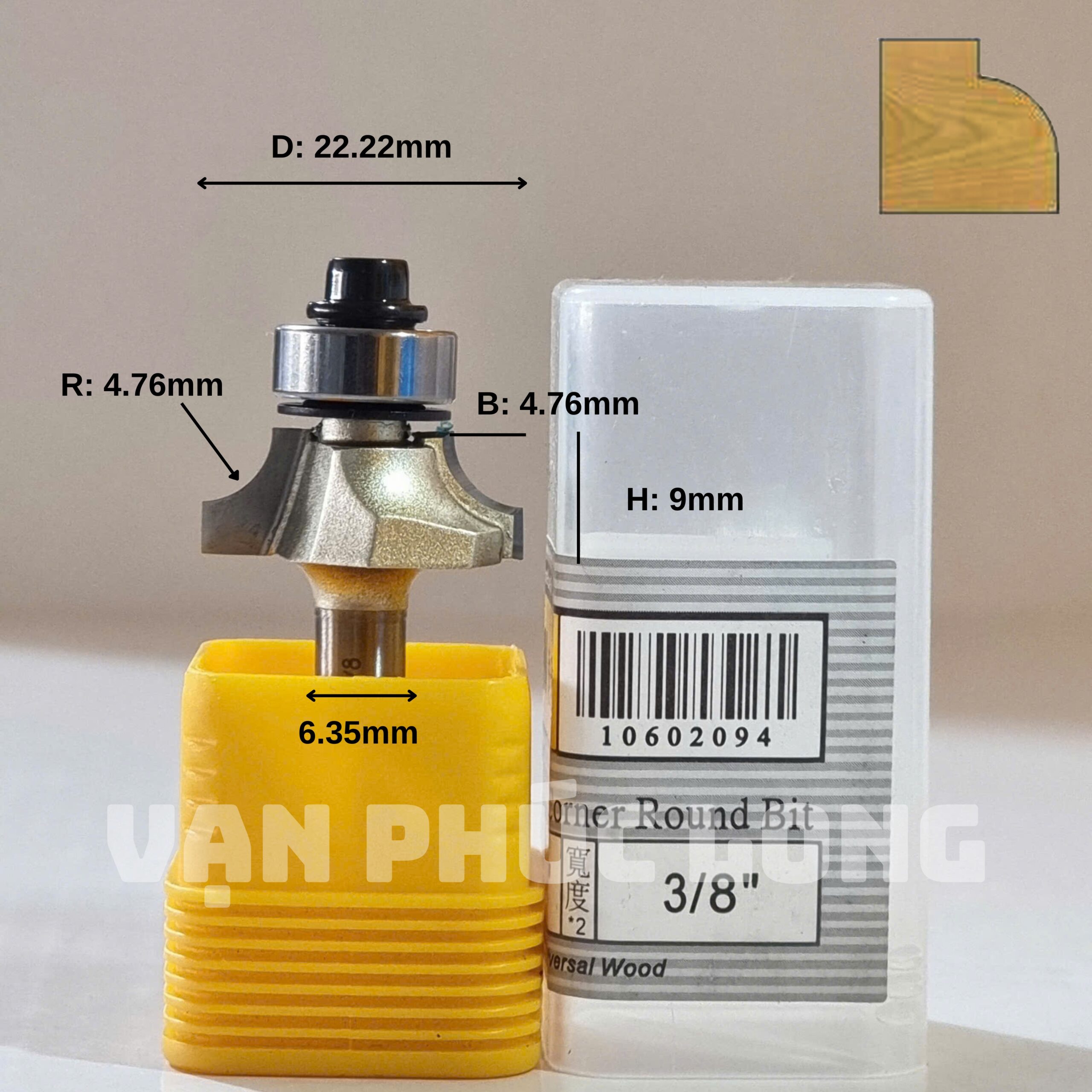 Mũi phay bo góc cốt 1/2" và 1/4" ARDEN 0602 - Ảnh 14