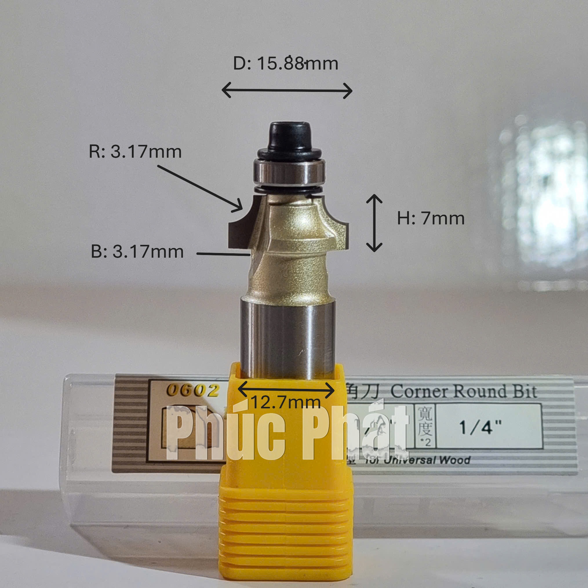 Mũi phay bo góc cốt 1/2" và 1/4" ARDEN 0602 - Ảnh 3