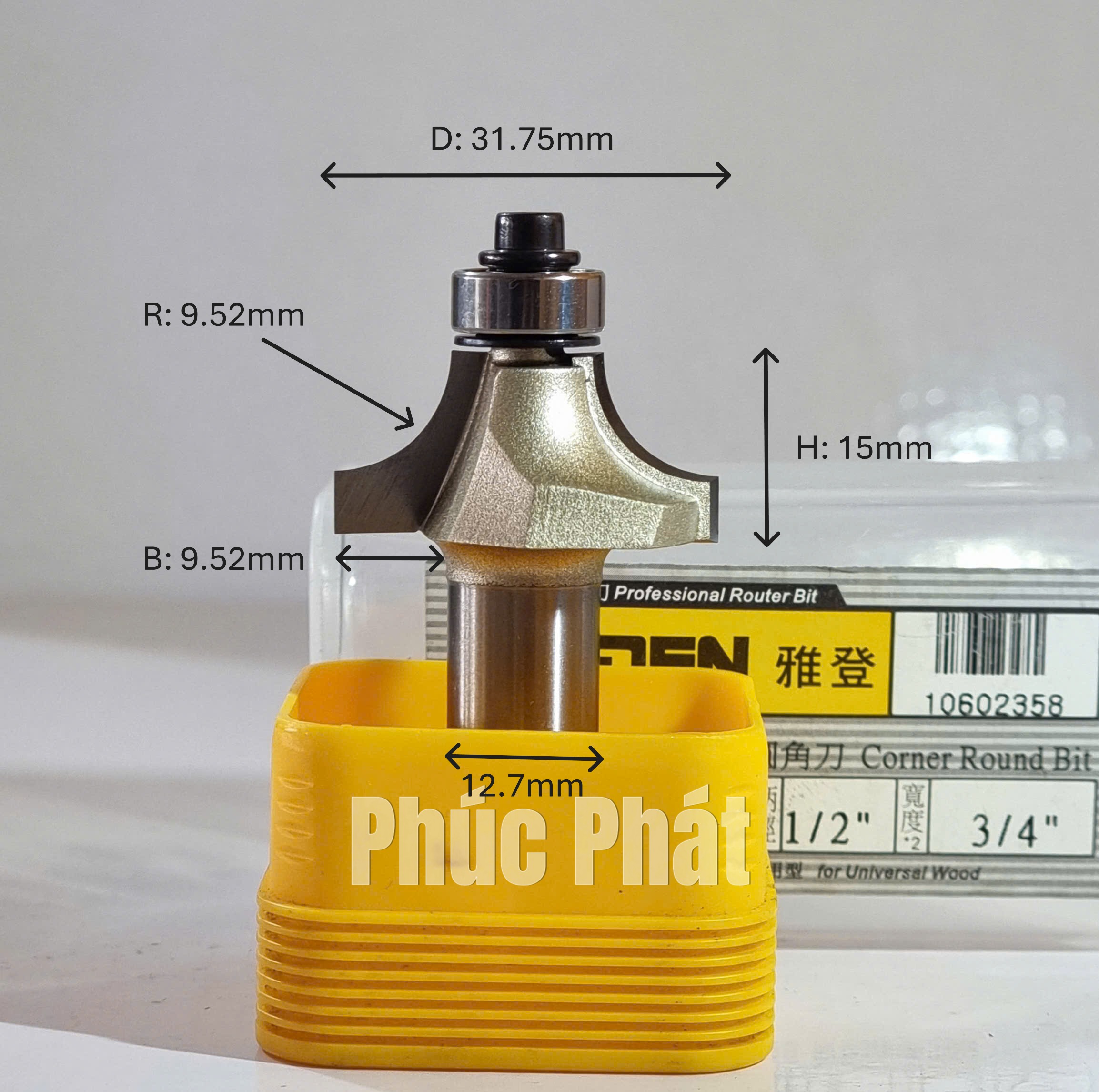 Mũi phay bo góc cốt 1/2" và 1/4" ARDEN 0602 - Ảnh 8