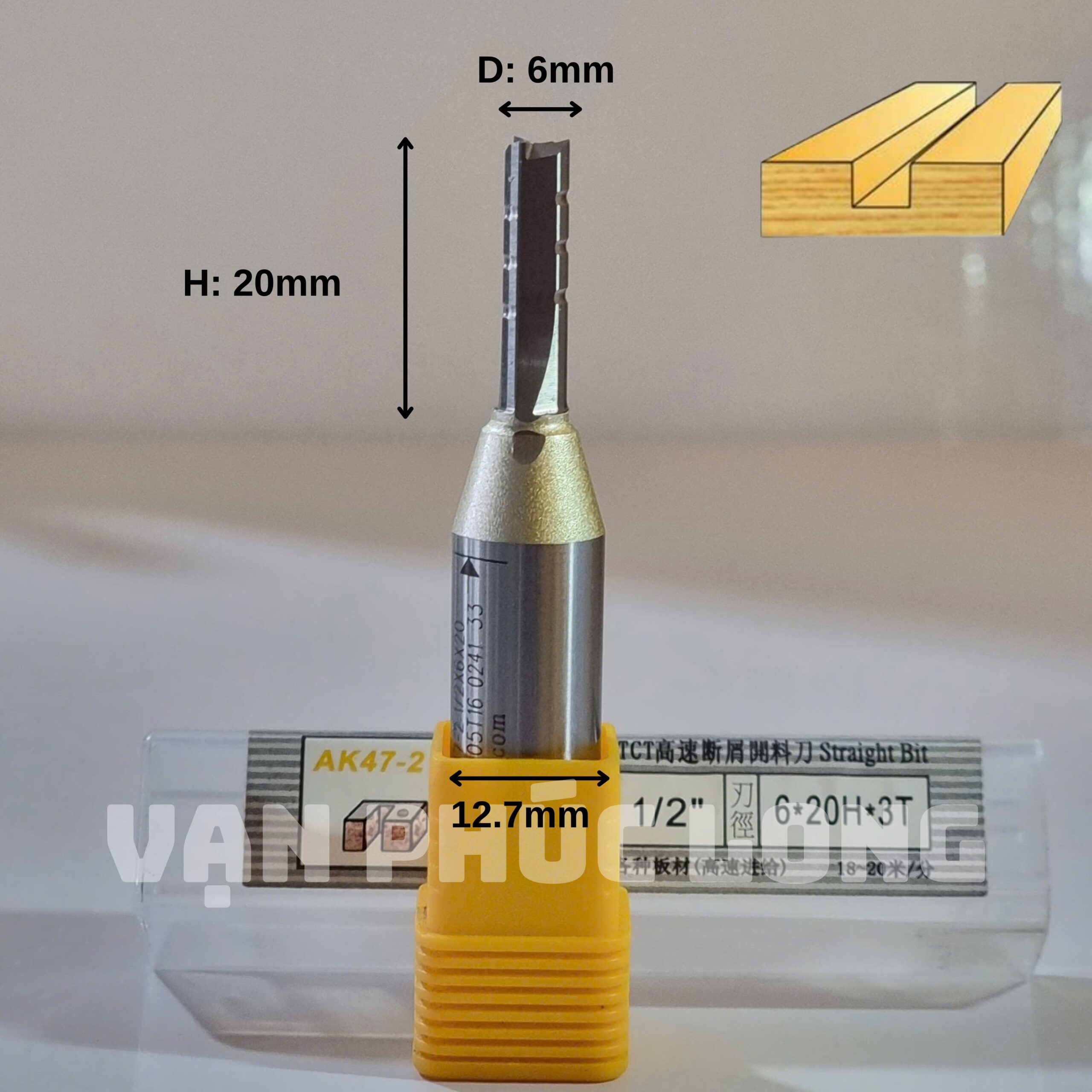 Mũi phay thẳng 3 me có khía TCT Arden AK47-2 - Ảnh 3