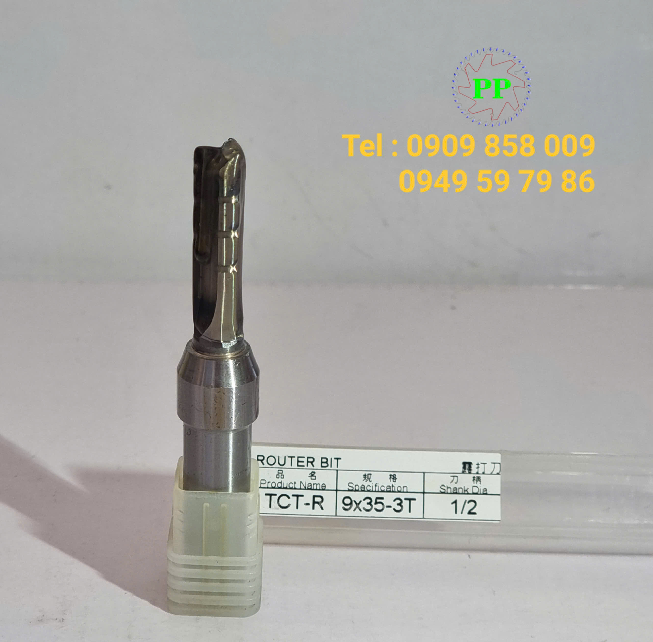 Dao router TCT-R thẳng 3 me có khía cốt 1/2 đường kính 9mm - Ảnh 2