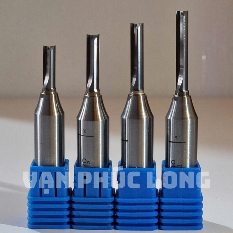 Dao router TCT thẳng 2 me 5mm cốt 6.35mm, 12mm, 12.7mm