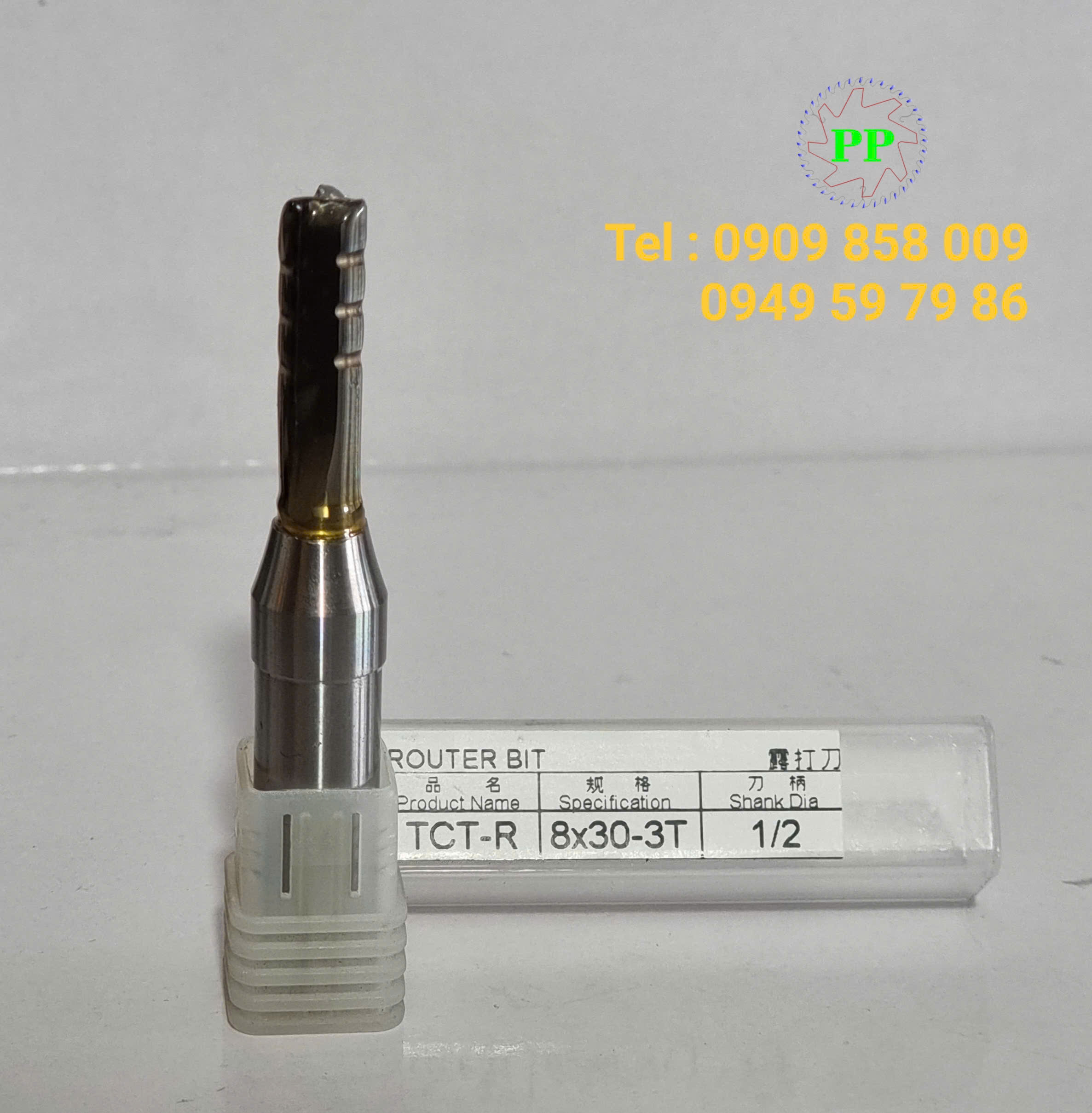 Dao router TCT-R thẳng 3 me có khía cốt 1/2 đường kính 8mm - Ảnh 2