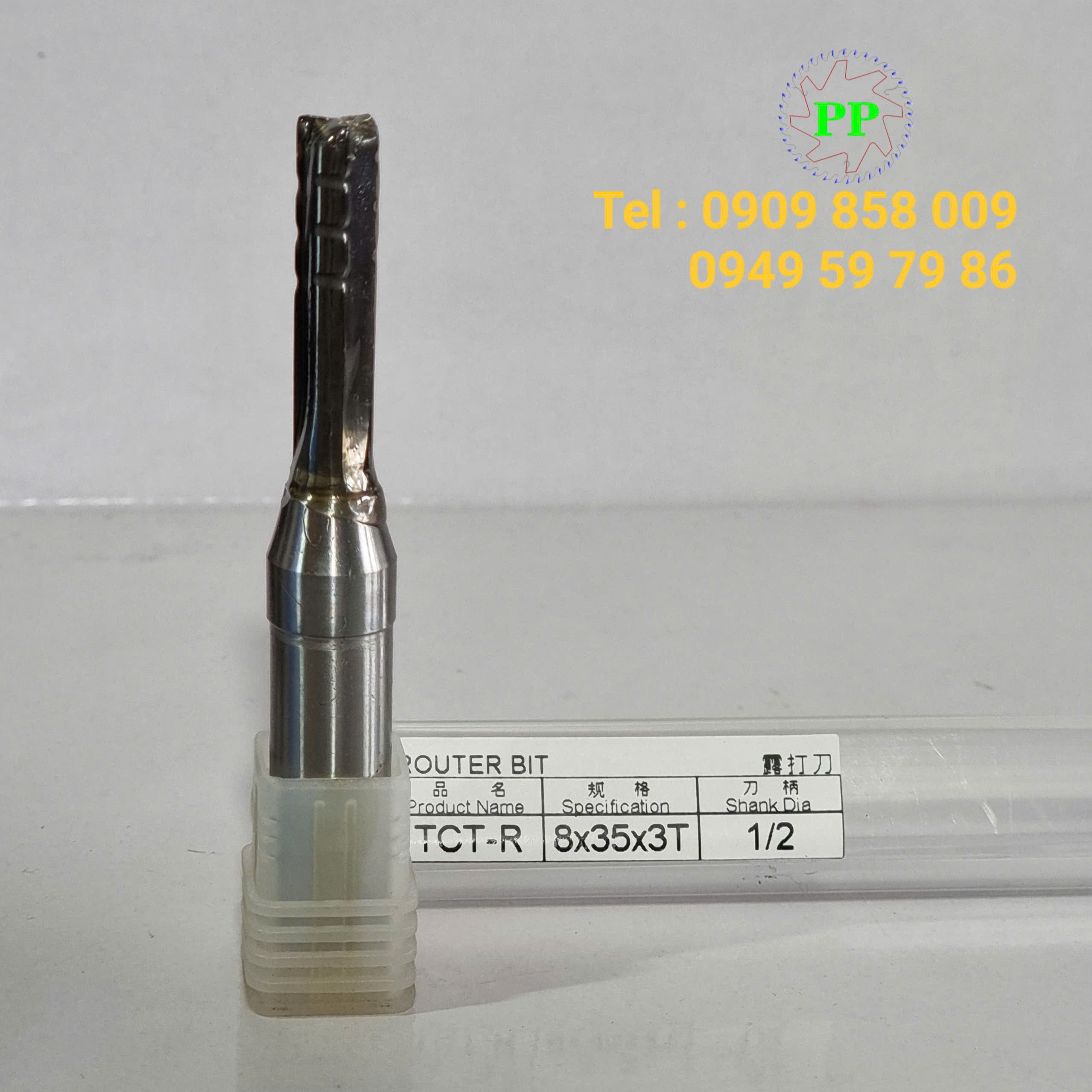 Dao router TCT-R thẳng 3 me có khía cốt 1/2 đường kính 8mm - Ảnh 3