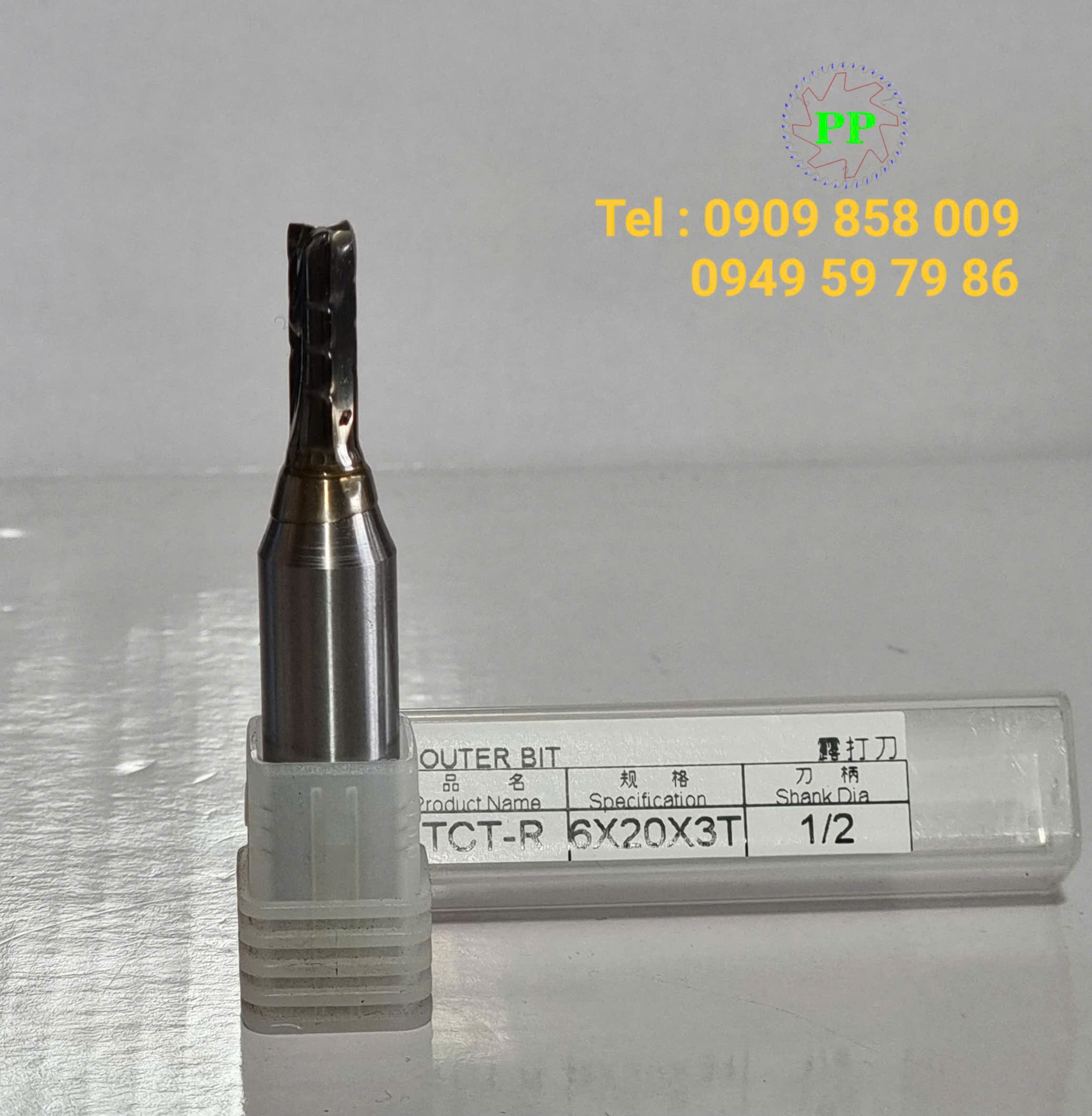Dao router TCT-R thẳng 3 me có khía cốt 1/2 đường kính 6mm - Ảnh 2