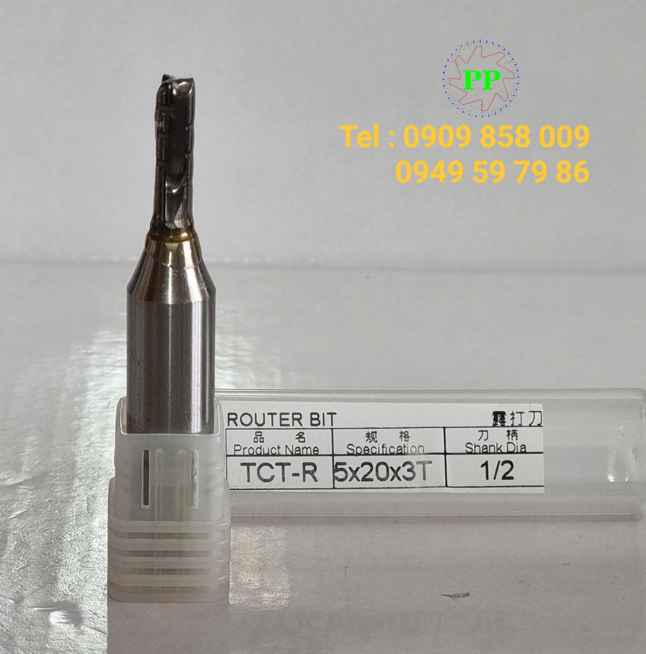 Dao router TCT-R thẳng 3 me có khía cốt 1/2 đường kính 5mm - Ảnh 2