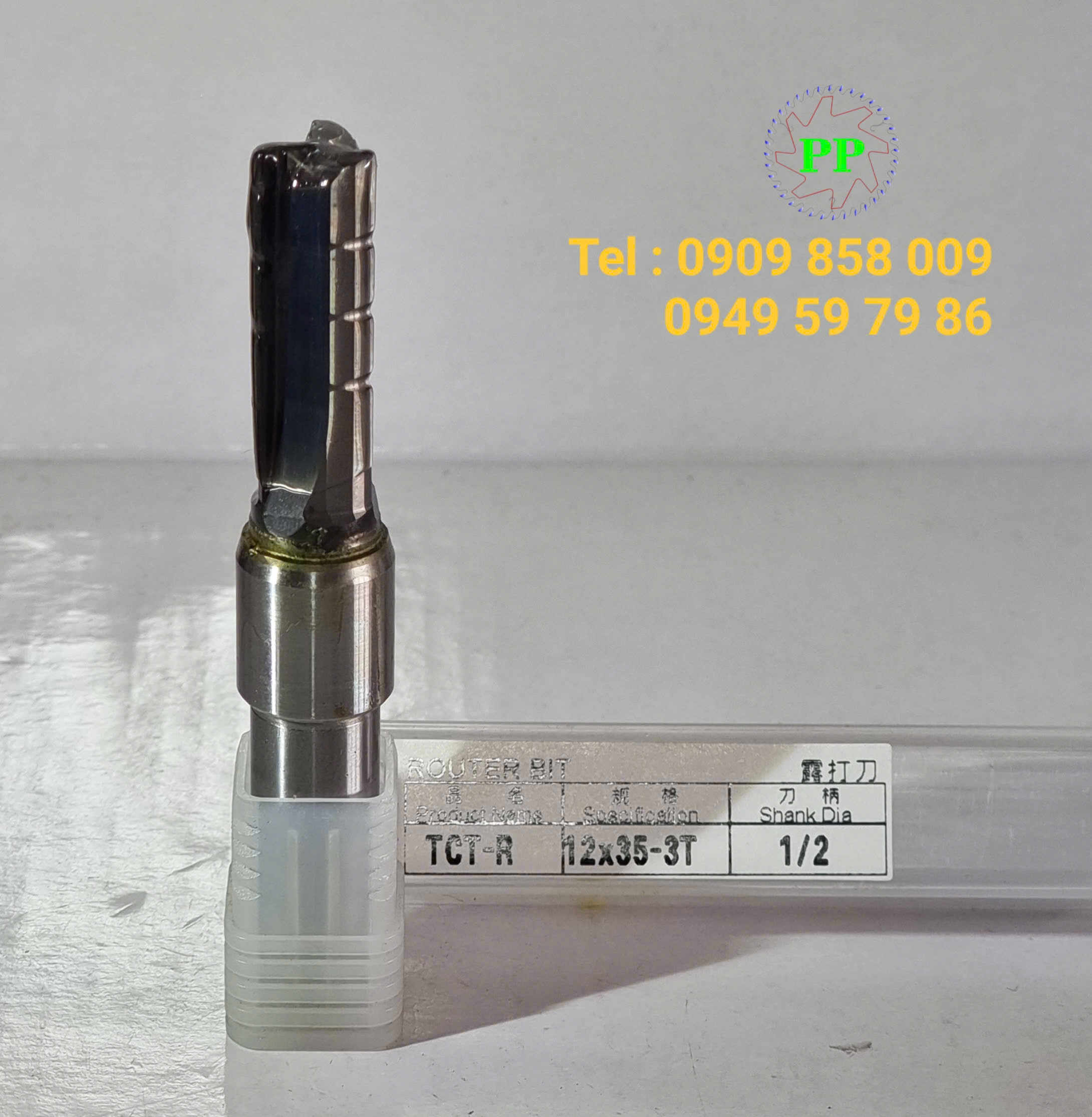 Dao router TCT-R thẳng 3 me có khía cốt 1/2 đường kính 12mm - Ảnh 2