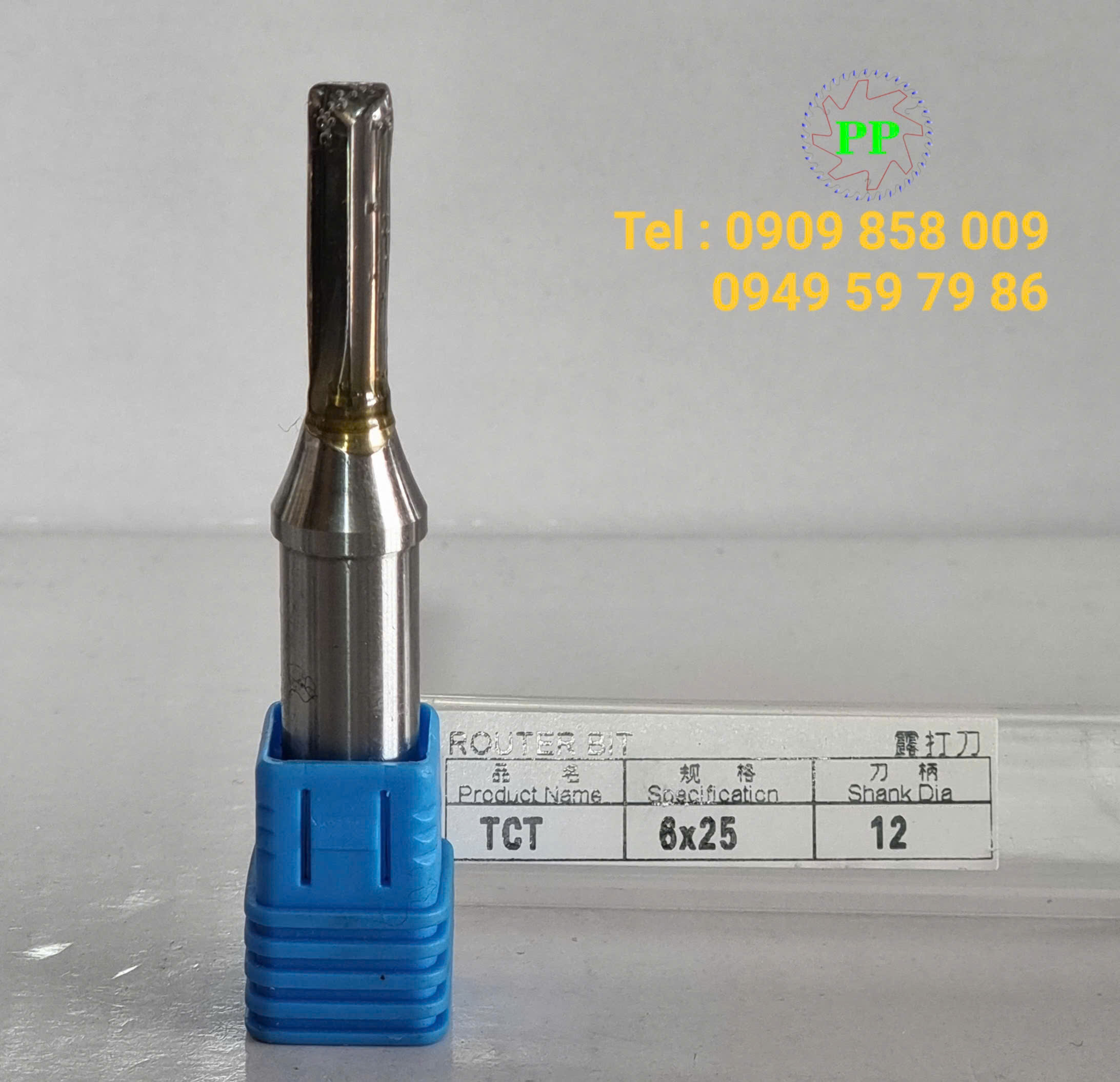 Dao router TCT thẳng 2 me cốt 12 đường kính 6mm - Ảnh 3