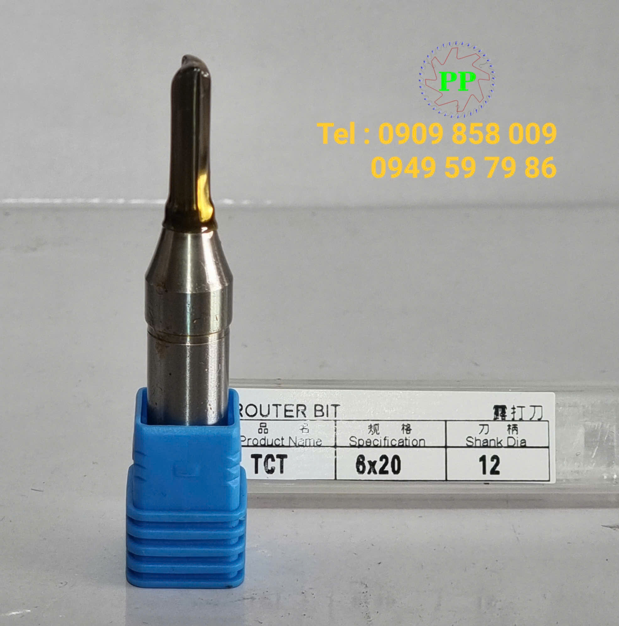 Dao router TCT thẳng 2 me cốt 12 đường kính 6mm - Ảnh 2