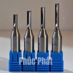 Dao router TCT thẳng 2 me 5mm cốt 6.35mm, 12mm, 12.7mm