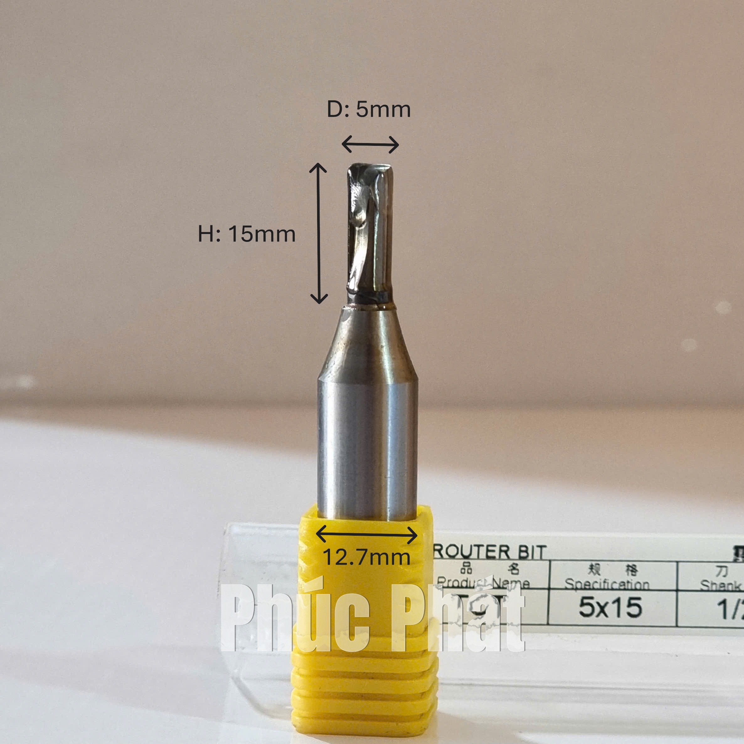 Dao router TCT thẳng 2 me 5mm cốt 6.35mm, 12mm, 12.7mm - Ảnh 6