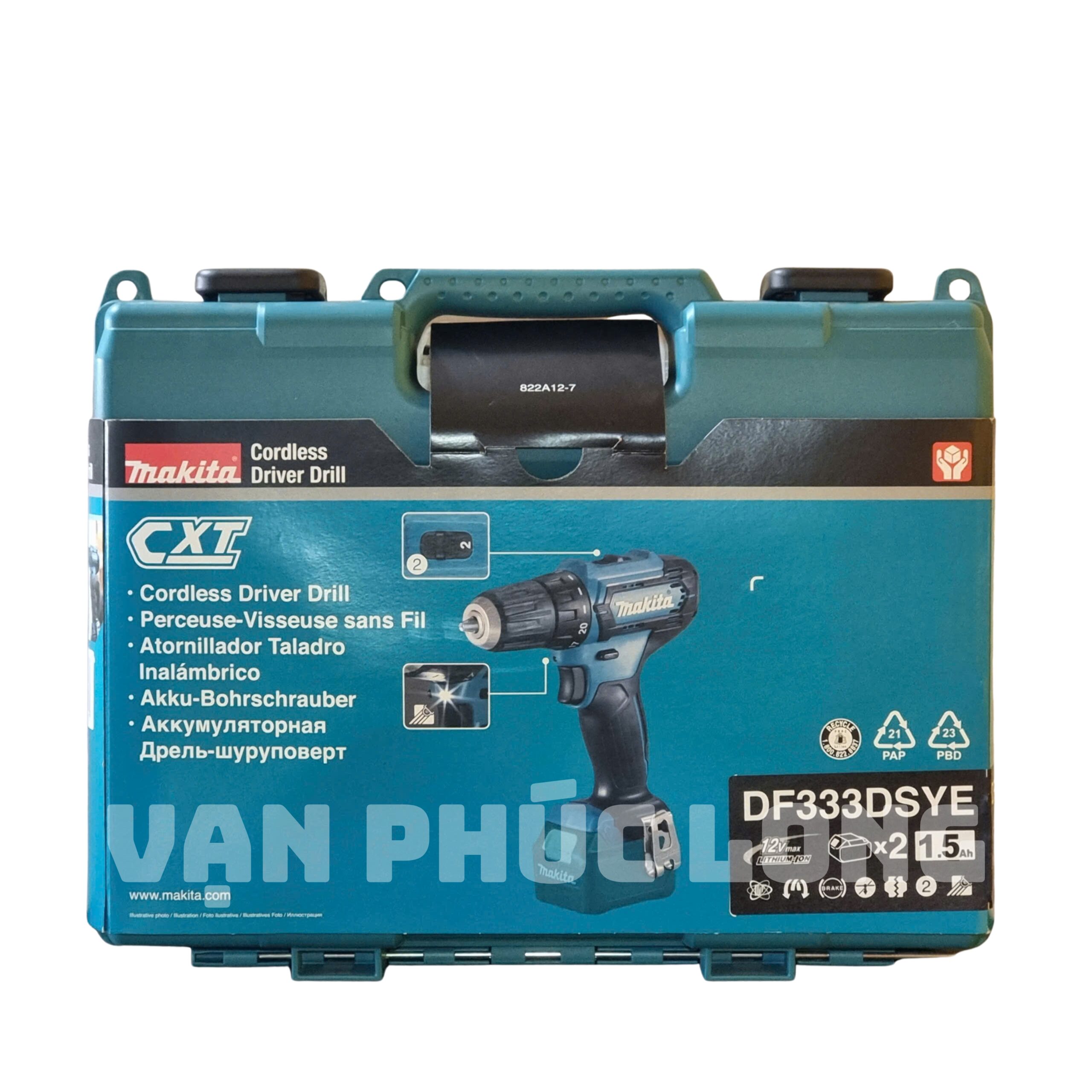 Máy khoan vặn vít dùng pin Makita DF333DSYE