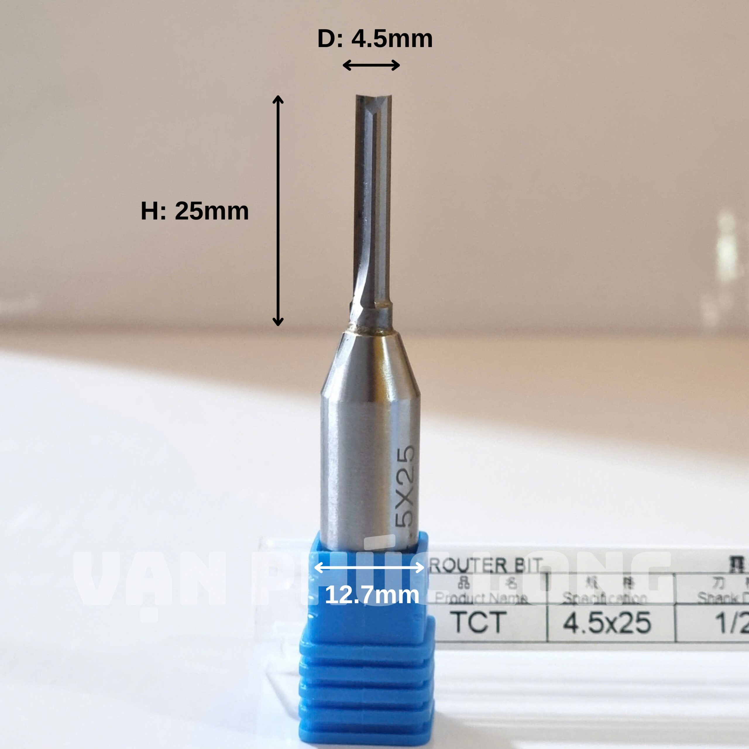 Dao router TCT thẳng 2 me 4mm cốt 6.35mm, 12mm, 12.7mm - Ảnh 12