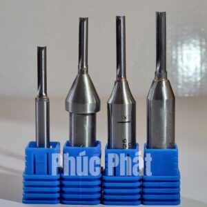 Dao router TCT thẳng 2 me 4mm cốt 6.35mm, 12mm, 12.7mm